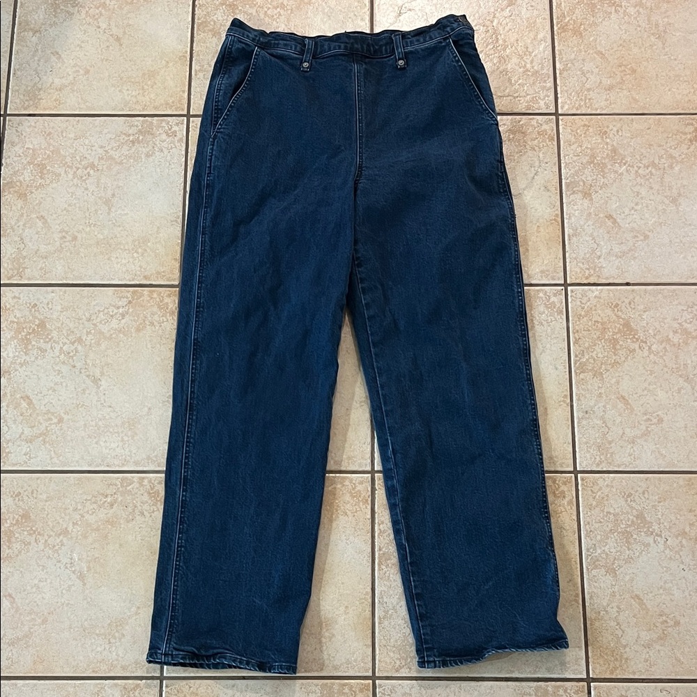 Madewell The Perfect Vintage Wide-Leg Jean Indigo Denim, Sz 30‎
